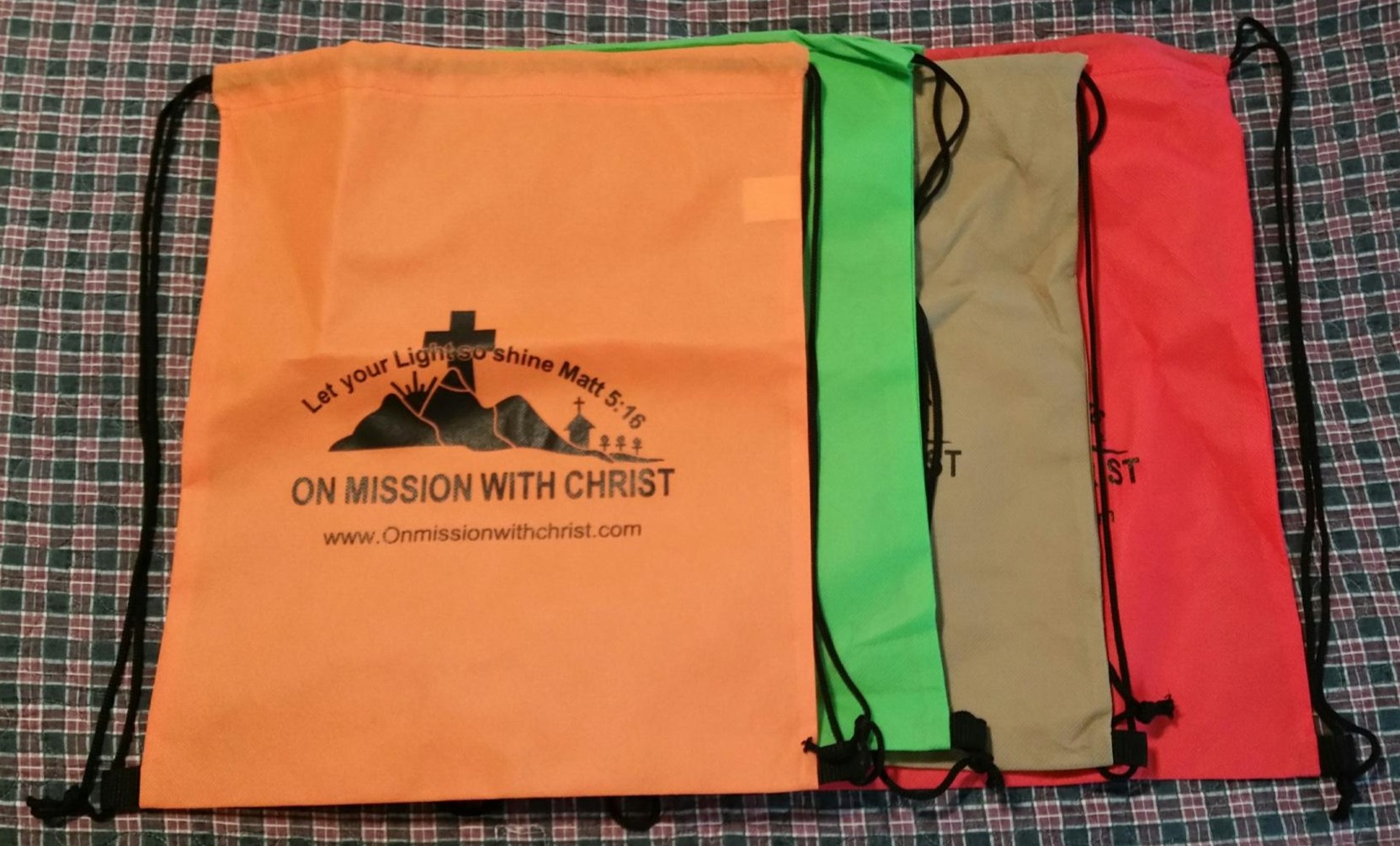 Draw string bags Can be carried as a back pack, various colors