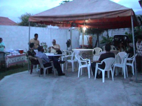Getting ready to honor the new Christians with a backyard cookout